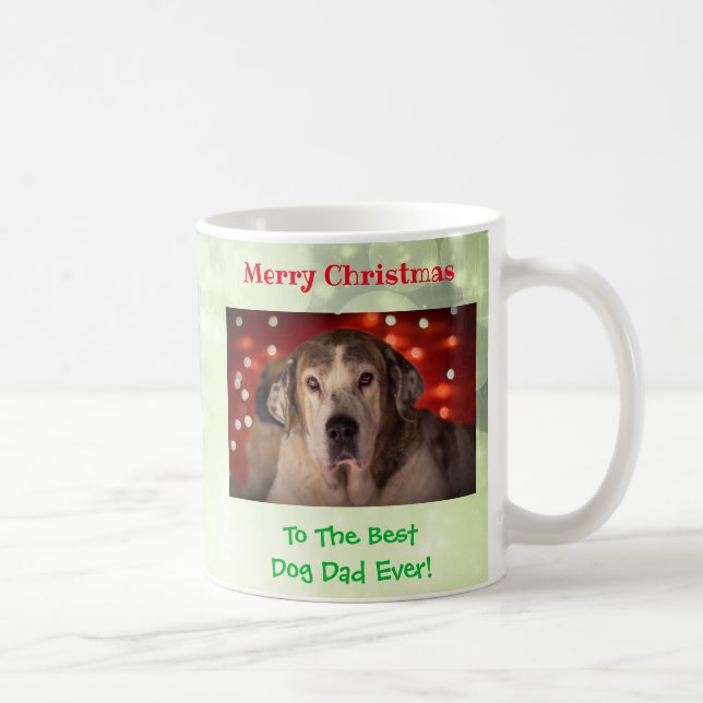 Christmas Best Dog Dad Ever Pet Photo Coffee Mug (Right)