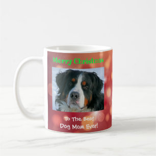 Christmas Best Dog Mum Ever Custom Pet Photo Gift Coffee Mug