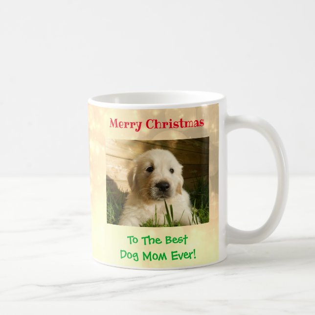 Christmas Best Dog Mum Ever Pet Photo Coffee Mug (Right)