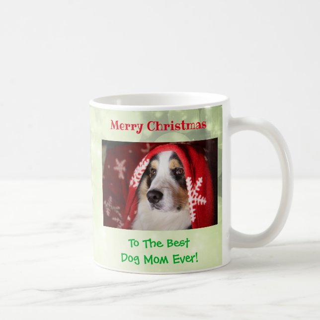 Christmas Best Dog Mum Ever Pet Photo Coffee Mug (Right)