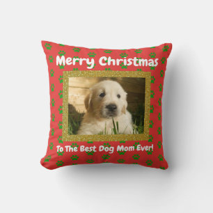 Christmas Best Dog Mum Ever Pet Photo Cushion