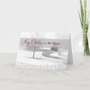 Christmas- Best Friend - Horse Ranch-Winter/Snow Holiday Card