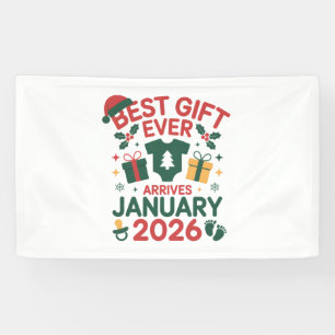 Christmas Best Gift Arrives January 2026 Couples Banner