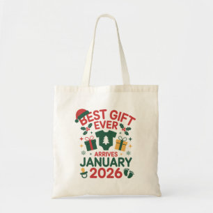 Christmas Best Gift Arrives January 2026 Couples Tote Bag