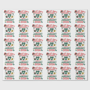 Christmas Best Gift Arrives January 2026 Couples Wrapping Paper