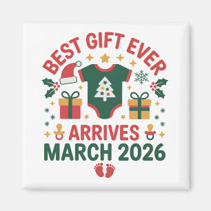 Christmas Best Gift Arrives March 2026 Couples Magnet