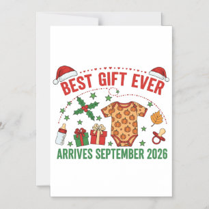 Christmas Best Gift Ever Arrives September 2026 Magnetic Invitation