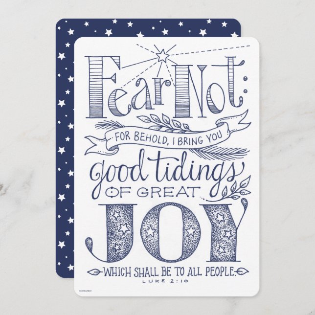 Christmas Bible Quote Typography Holiday Card (Front/Back)