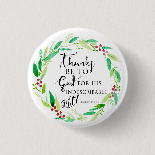Christmas Bible Verse Christian Watercolor Chic 3 Cm Round Badge