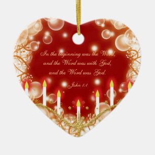 Christmas bible verse elegant traditional ceramic ornament