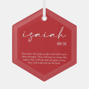 Christmas Bible Verse Glass Tree Decoration
