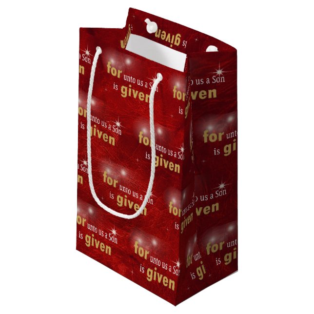 Christmas Bible Verse  Small Gift Bag (Front Angled)