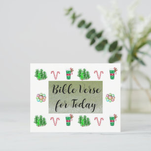 Christmas Bible Verse Today Faux Glitter Postcard
