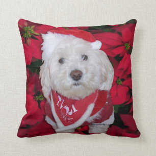 Christmas Bichon Frise Dog Cushion