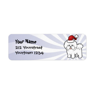 Christmas Bichon Frise Return Address Label