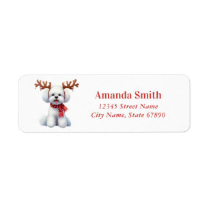 Christmas Bichon Frise Return Address Labels