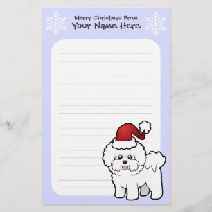 Christmas Bichon Frise Stationery