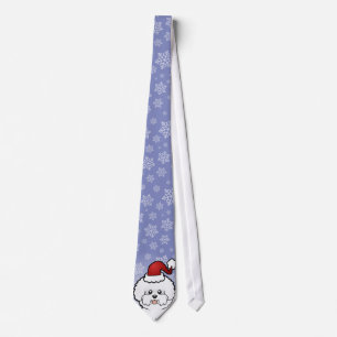Christmas Bichon Frise Tie