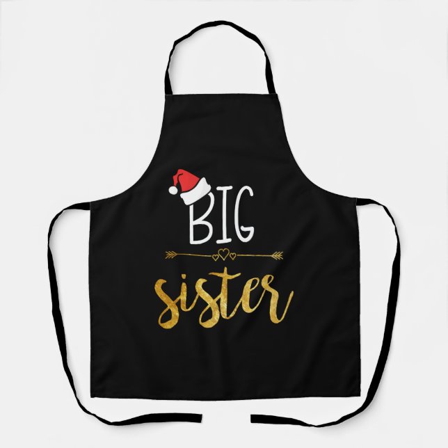 Christmas Big Sister Baby Announcement design Apron (Front)