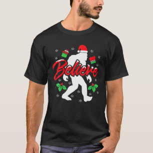 Christmas Bigfoot Believe Funny Boys Girls Men Gif T-Shirt