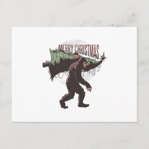 Christmas bigfoot postcard