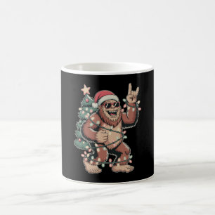 Christmas Bigfoot Sasquatch Santa Hat Xmas Tree Coffee Mug