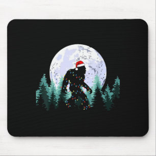 Christmas Bigfoot Sasquatch Tree Lights Funny Xmas Mouse Pad