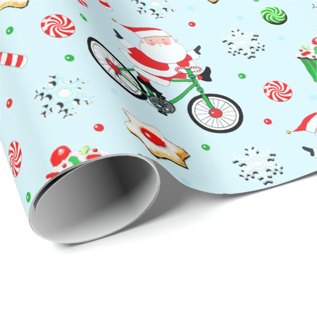 Christmas Bike Riding Wrapping Paper (Roll Corner)