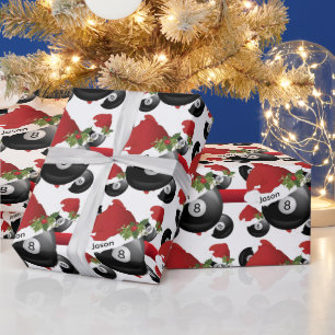 Christmas Billiard Pool Ball   DIY Text Wrapping Paper