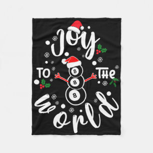 Christmas Billiards Joy To The World Funny Billiar Fleece Blanket