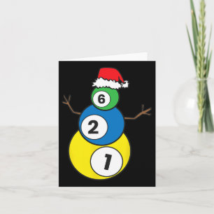 Christmas Billiards Snowman Kids Christmas Present Card