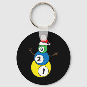 Christmas Billiards Snowman Kids Christmas Present Key Ring