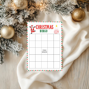 Christmas Bingo Cards Kids Christmas Party Game