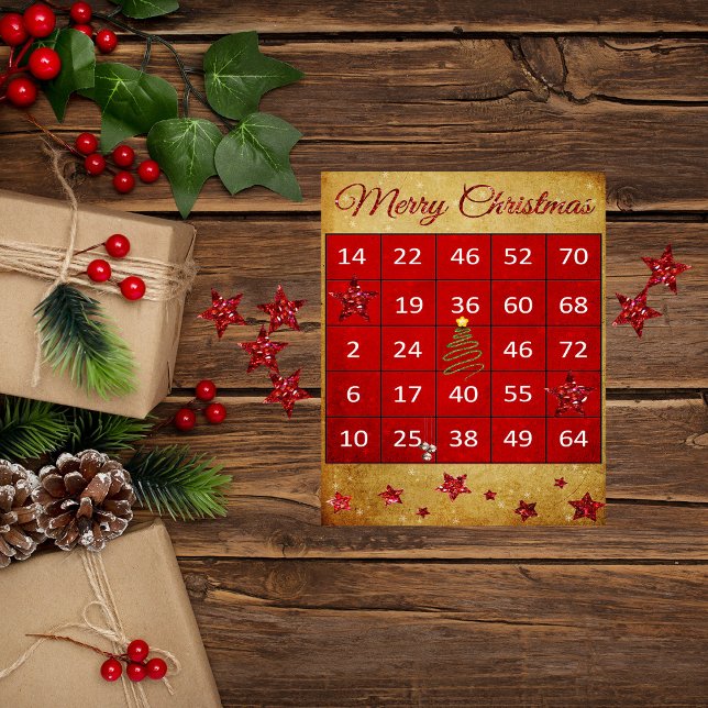 Christmas Bingo Ephemera Scrapbook Paper (Creator Uploaded)