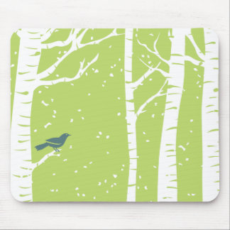 Christmas Birch Trees Mouse Pad