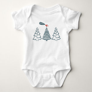Christmas bird baby bodysuit