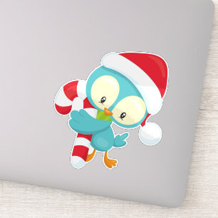 Christmas Bird, Cute Bird, Santa Hat, Candy Cane
