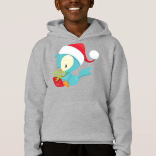 Christmas Bird, Cute Bird, Santa Hat, Gift, Xmas