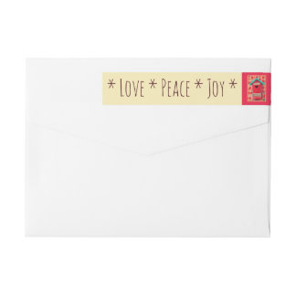 Christmas Bird House Wrap around Label