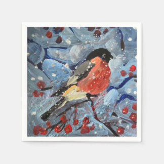 Christmas bird napkin