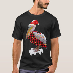 Christmas Bird Pelican Santa Hat Costume Bird Love T-Shirt