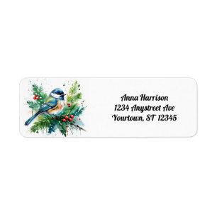 Christmas Bird Return Address Label