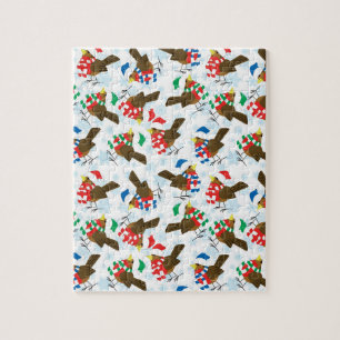 christmas bird santa jigsaw puzzle