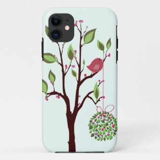Christmas bird with mistletoe iPhone 5 Cases