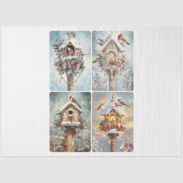 Christmas birdhouse tissue paper (Front)