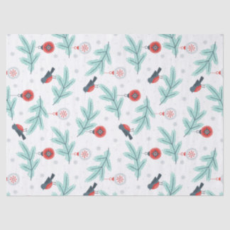 Christmas Birds & Balls Pattern Tissue Paper