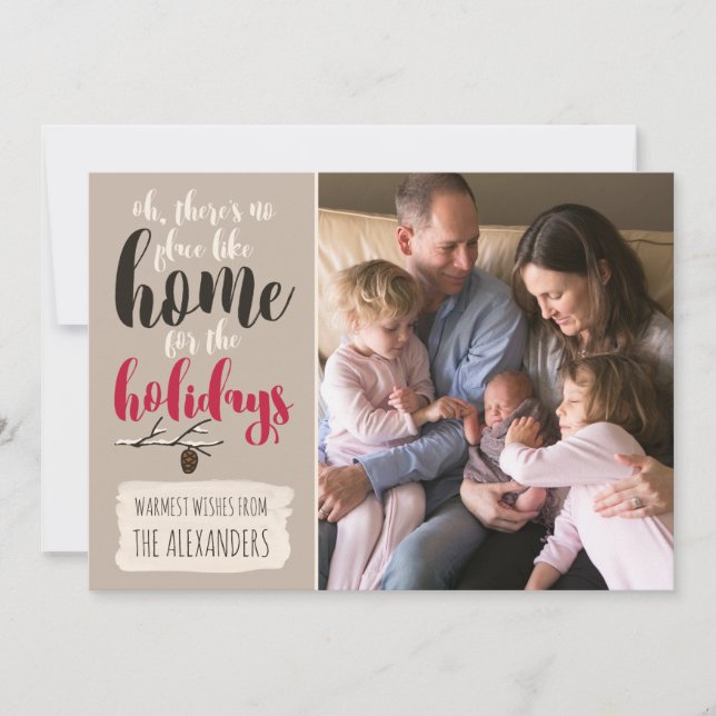 Christmas Birds 'Home For The Holidays' Photo Card (Front)