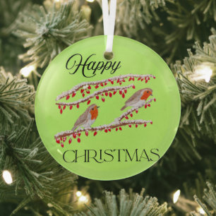 Christmas Birds Robins Ornament