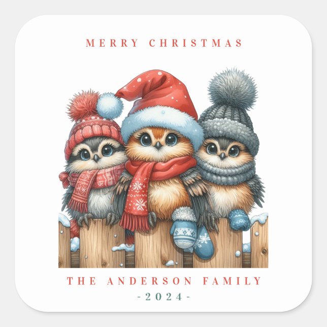 Christmas Birds Sticker (Front)