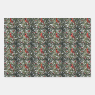 Christmas Birds Wrapping Paper Sheet